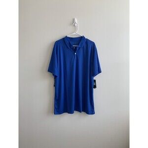 Men's Nike Polo Shirt XL Blue Dri Fit Charity Logo Short Sleeve NWT